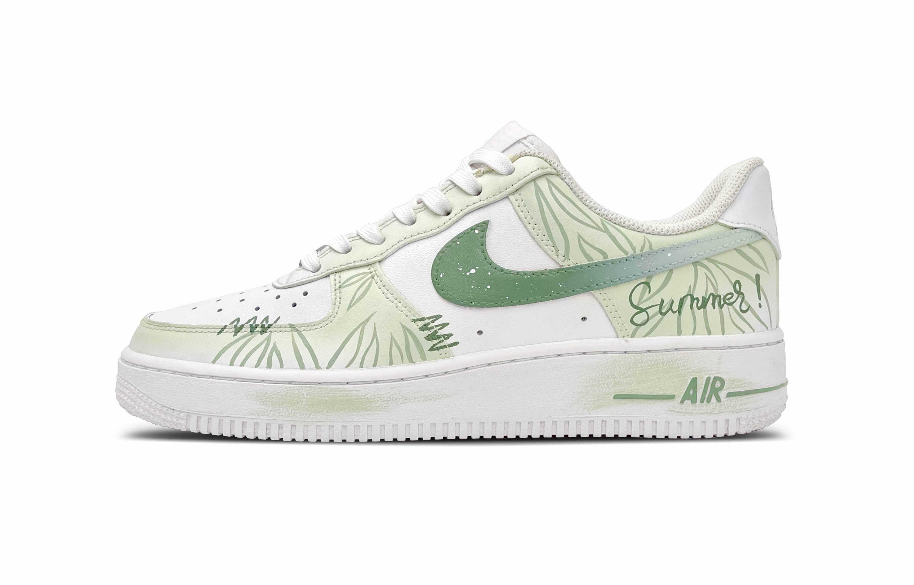 

Nike Кроссовки Air Force 1 для скейтбординга, износостойкие, белые, зеленые, мужские