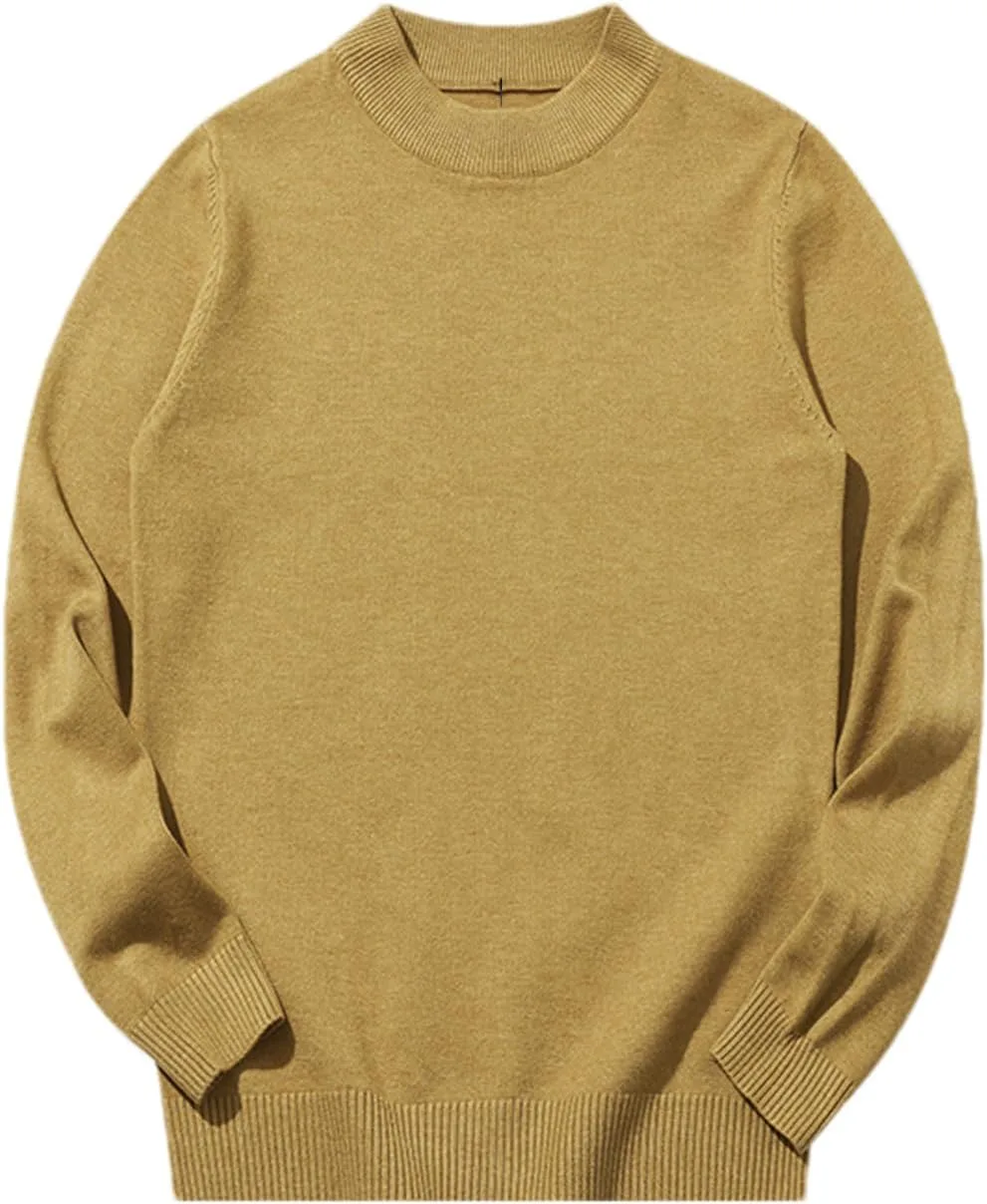 

Осенне-зимский воротник-стойка, теплый модный однотонный шерстяной свитер мужской slim вязаный повседневный пуловер