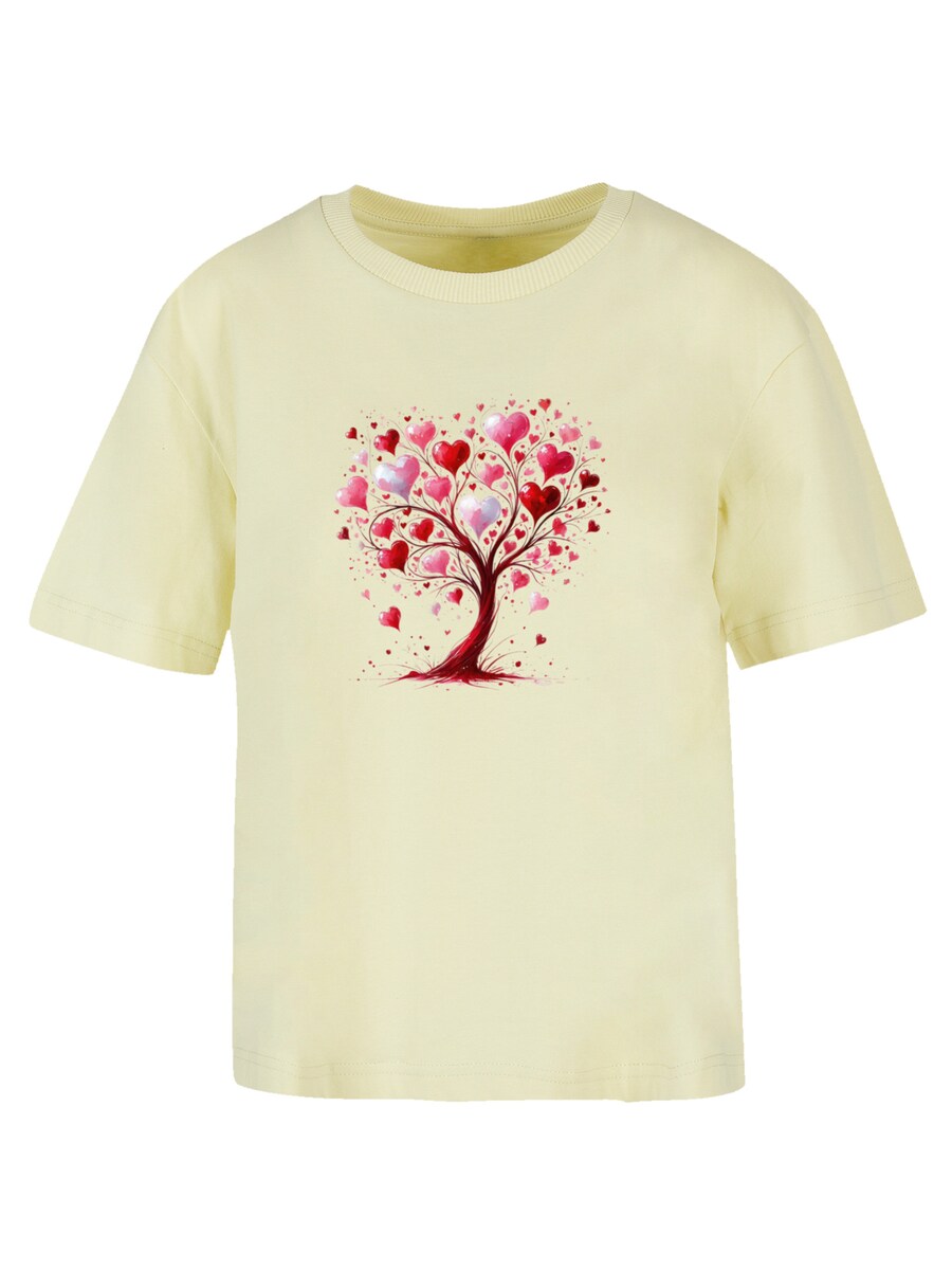 

Футболка F4NT4STIC Herz Baum Aquarell Druck, Pastel yellow