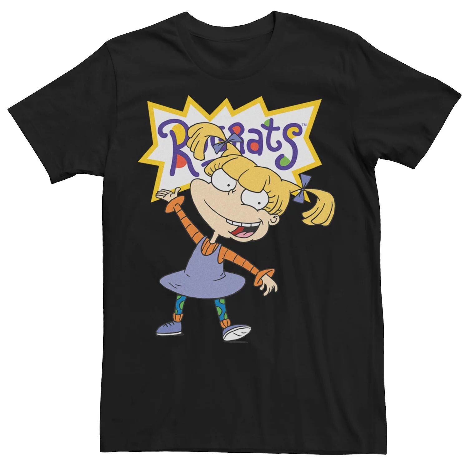 

Мужская футболка Rugrats Angelica Simple Portrait Licensed Character, черный