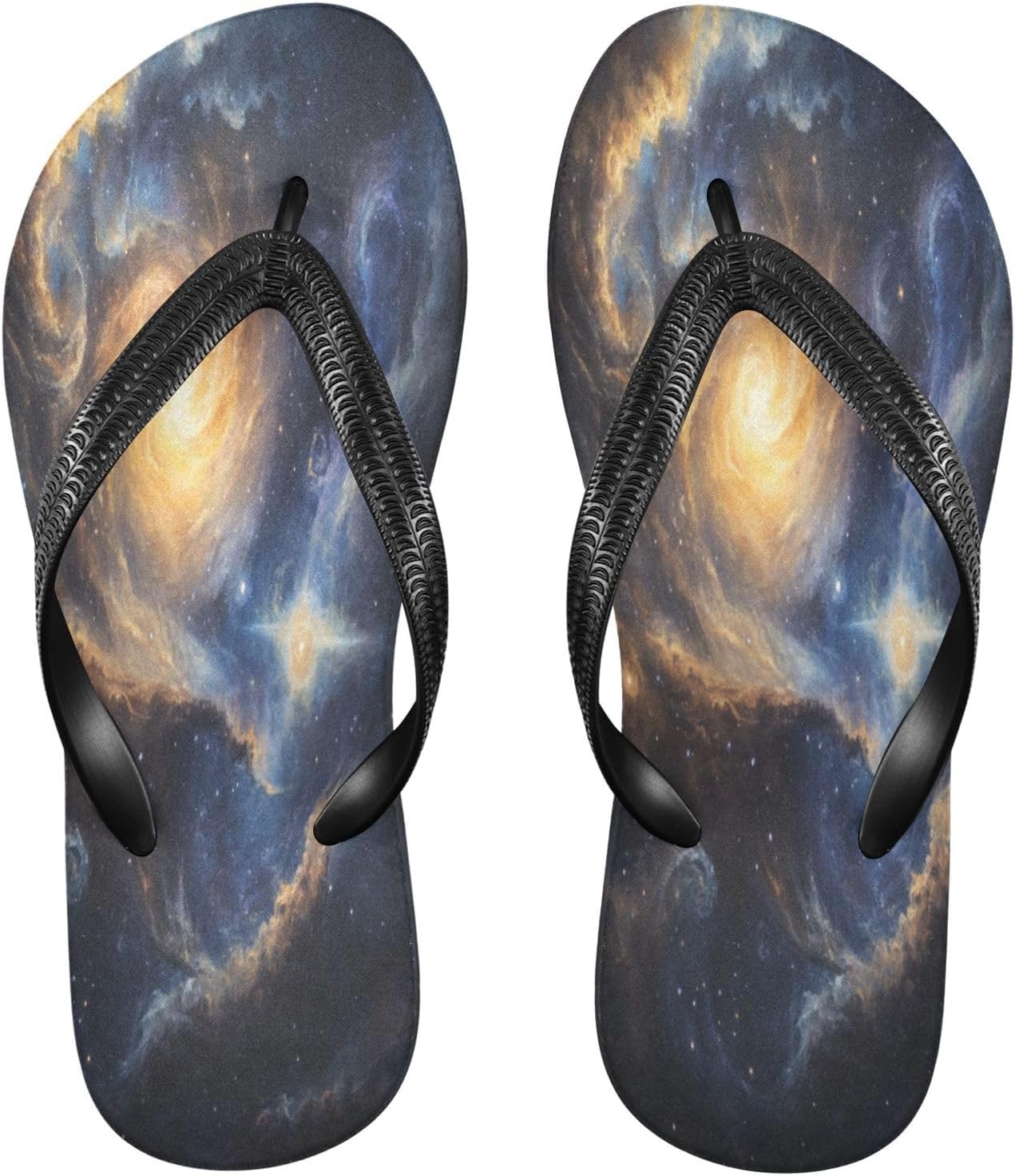 

Шлепанцы Swirling Cosmic Golden для пляжа и душа, резинескользящие летние тапочки для ходьбы, обувь для женщин и мужчин Sinestour