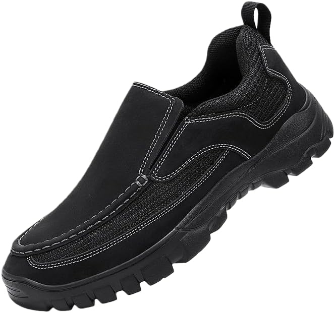 

Мужские массивные лоферы-кроссовки без шнурков - спортивная обувь - удобные и дышащие прогулочные туфли Minlaidian, черный