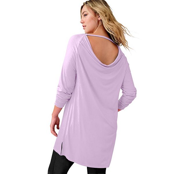 

Женский топ с рукавом реглан и драпировкой plus size Roaman'S, Pale Lavender