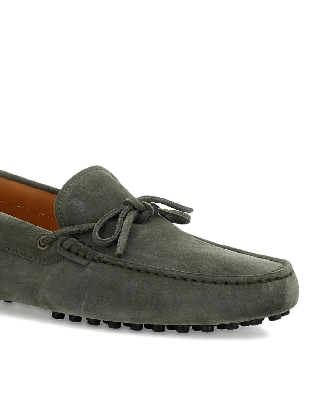 Лоферы с декоративной строчкой и завязками Tod'S, зеленый — фото 4