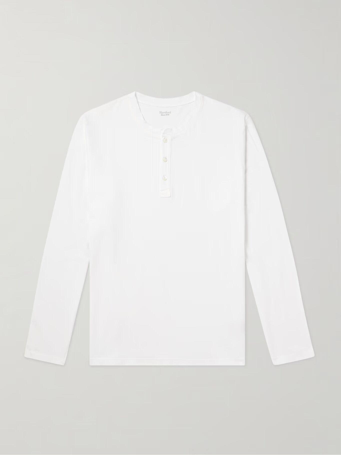 

Футболка Henley из хлопкового джерси, окрашенная в готовом виде HARTFORD, белый