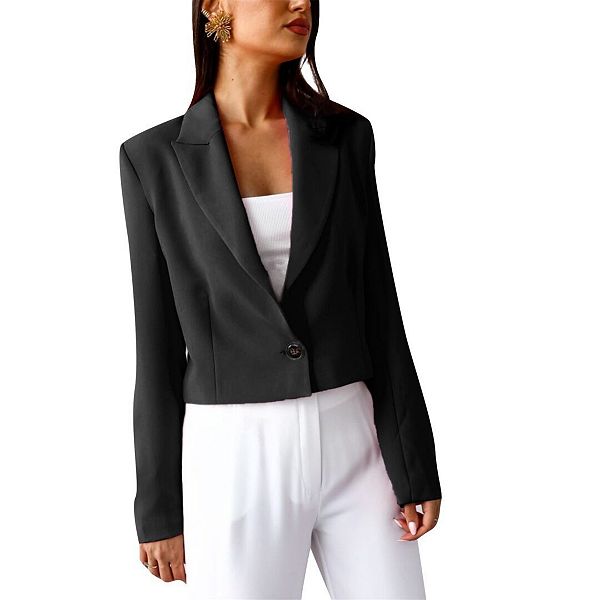 

Женский укороченный блейзер для офиса Yesfashion, Black