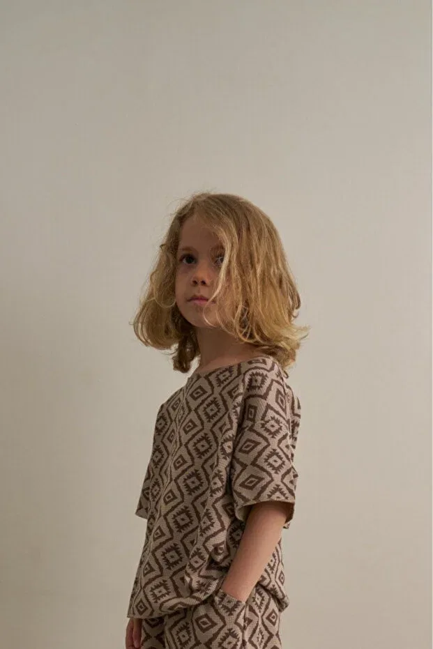 Детская футболка с вафельным плетением Boho Bloom Series Oh La La Koala For Little Ones, Brown — фото 2