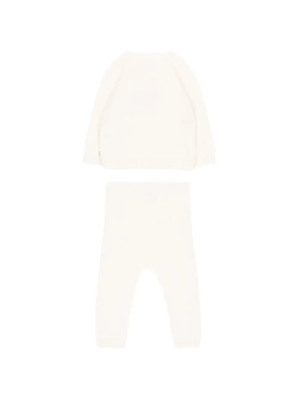 Комплект из двух вязаных брюк с интарсией в виде сердечек Petit Bateau, белый — фото 2
