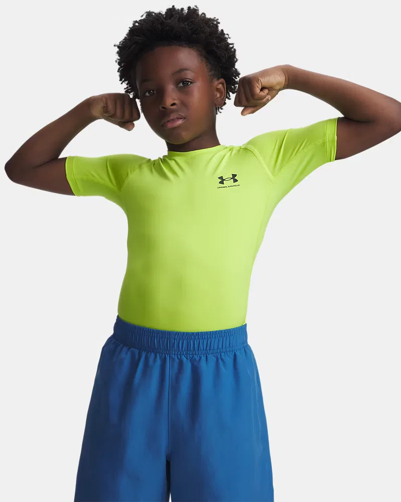 Футболка с коротким рукавом быстросохнущая HeatGear Armour UnderArmour, Green Citrine/Black