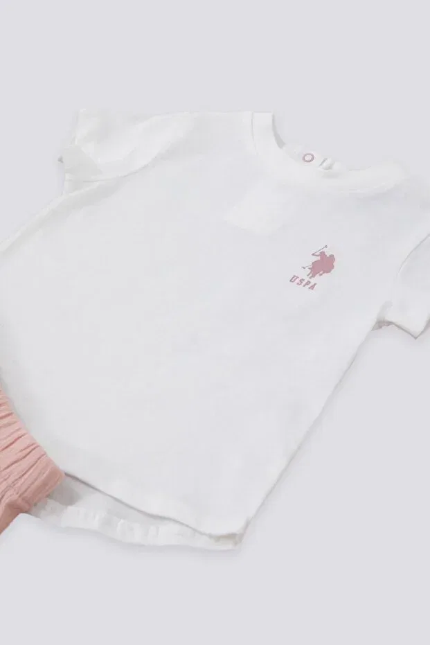 Детский комплект для девочек с принтом U.S. Polo Assn., Nude Color — фото 3