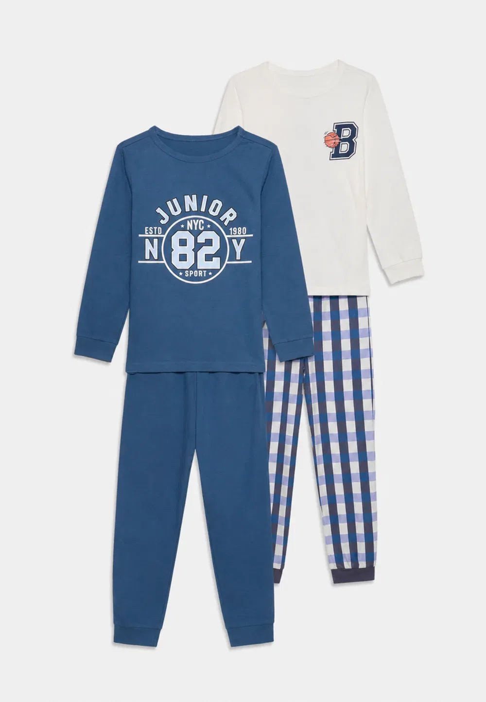 Комплект из 2 пижамных топов Friboo, Off-White/Dark Blue