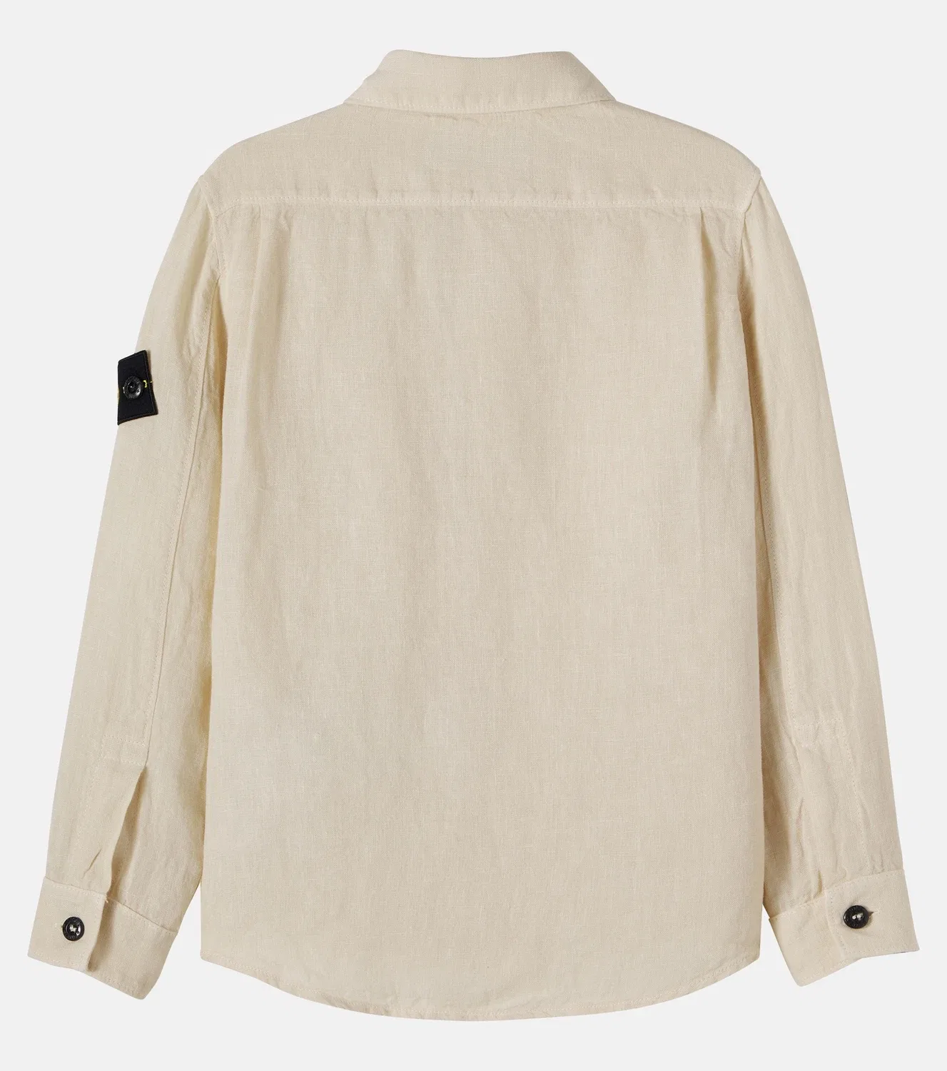 Льняная рубашка с длинным рукавом Stone Island Junior, бежевый — фото 3