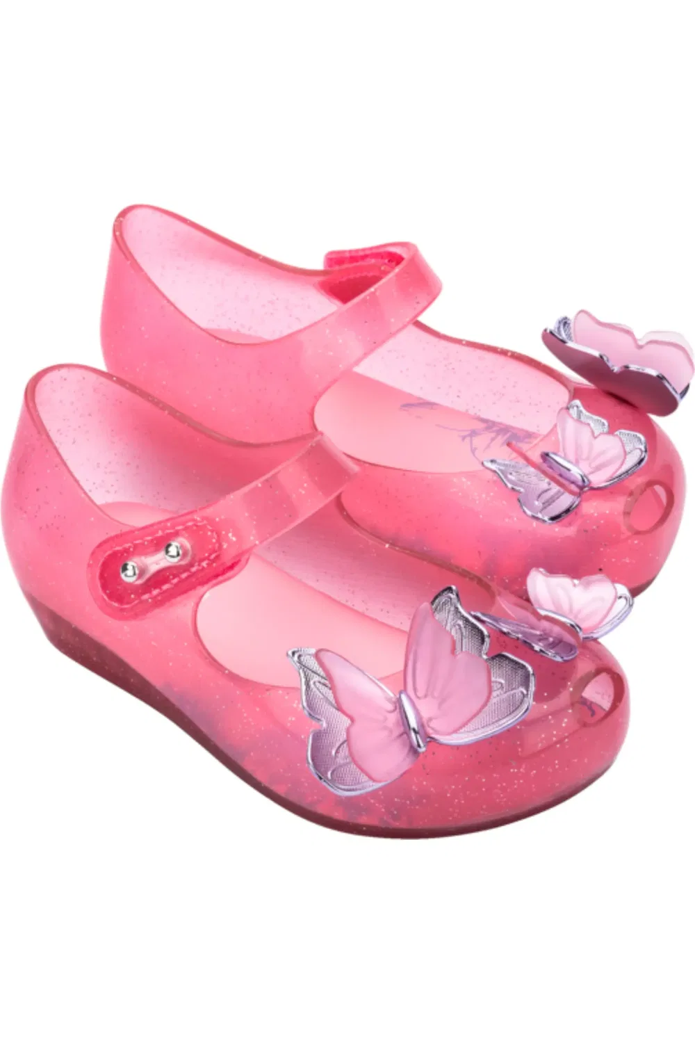 Детские туфли Мэри Джейн с бабочками Ultragirl Mini Melissa, Glitter Pink