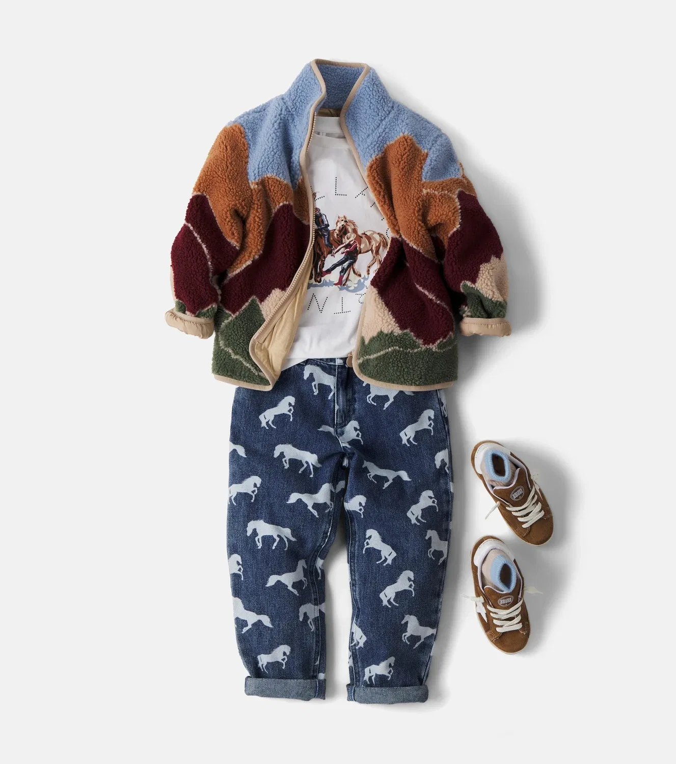 Куртка из искусственного меха с молнией Stella Mccartney Kids, коричневый — фото 2