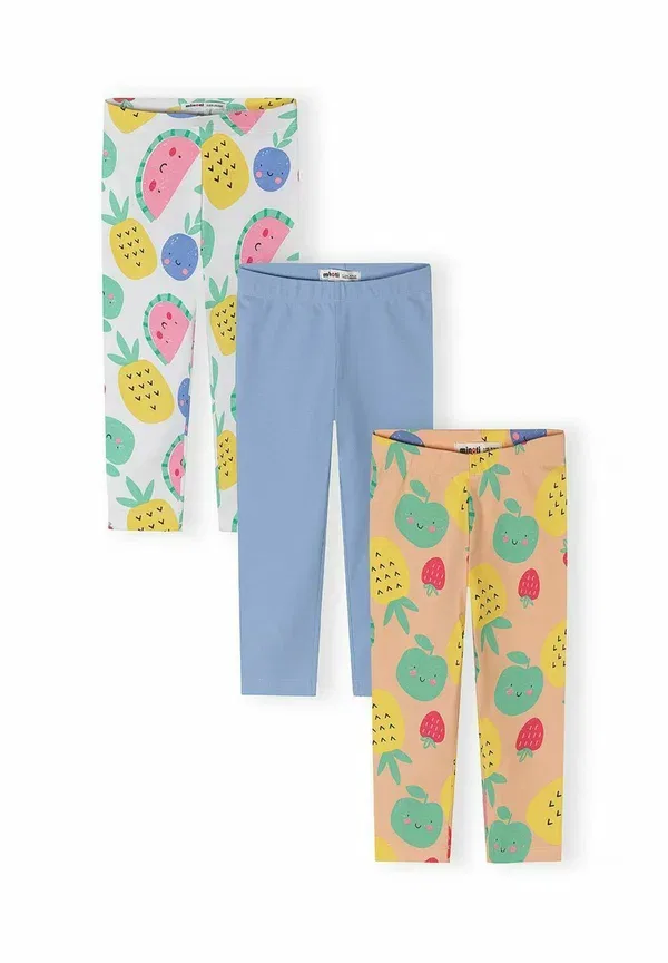 Леггинсы с принтом 3 pack fruit print Minoti, Apricot, White, белый/синий