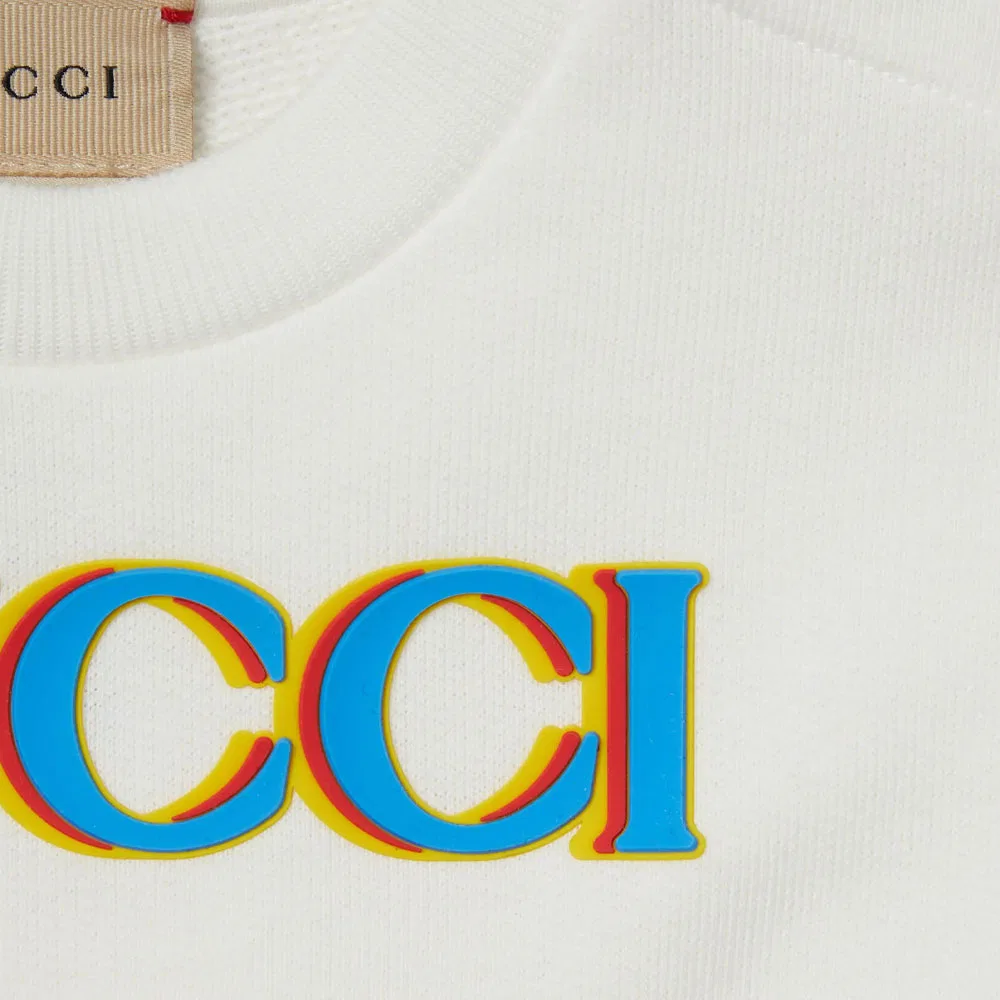 Детский свитшот белый Sweatshirt SS25 GUCCI — фото 4
