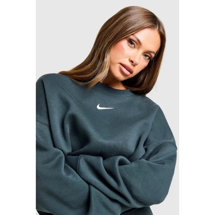 Женский свитшот оверсайз с флисом Sportswear Essentials Collection Nike, Petroleum Blue — фото 3