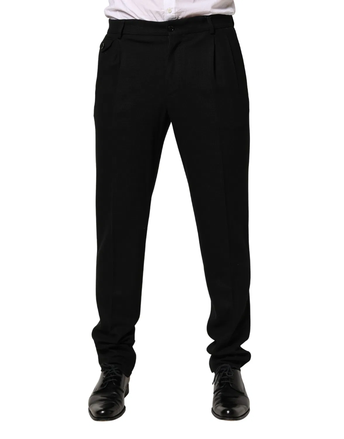 Мужские брюки классические из шерсти Dolce & Gabbana, Black