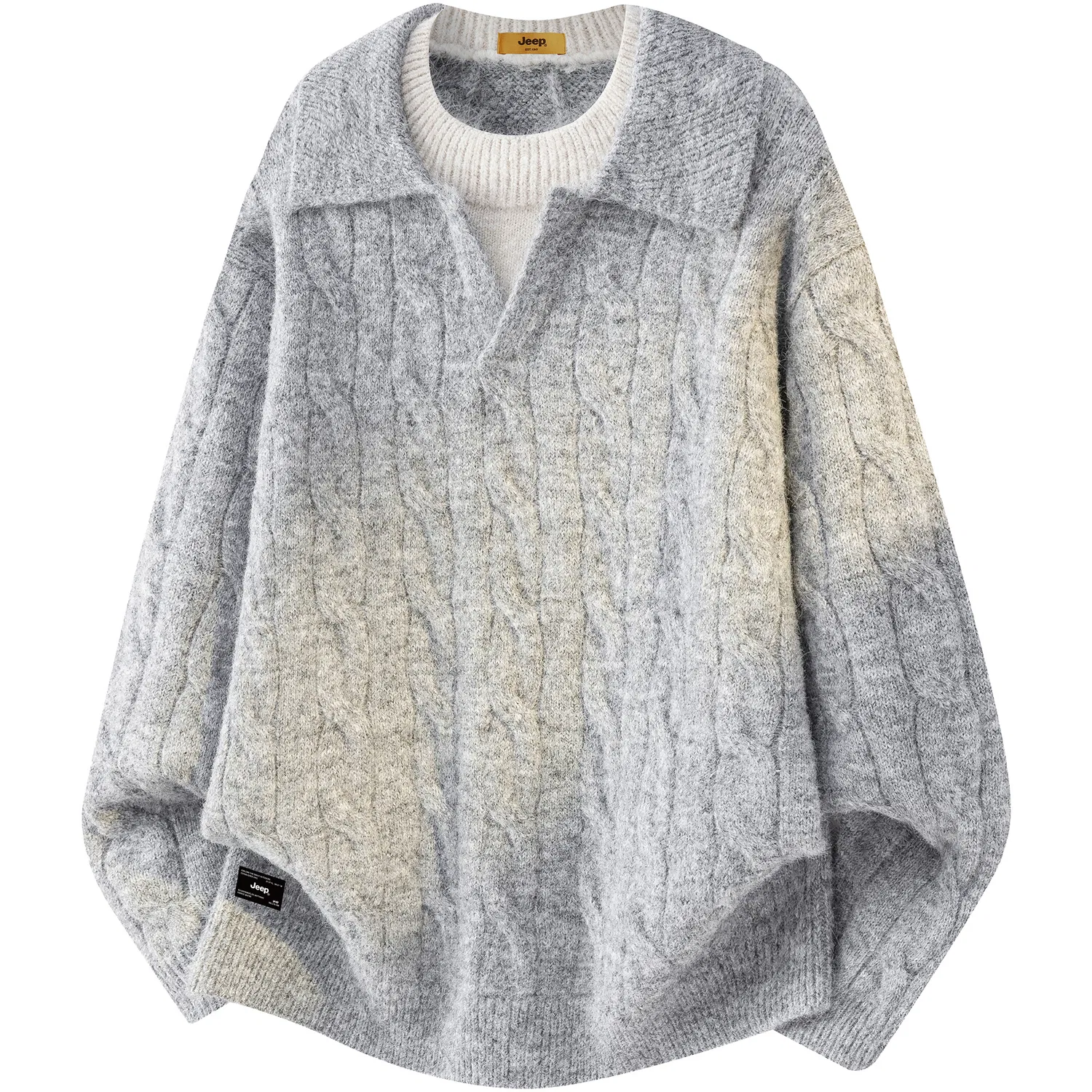 Детский свитер с лацканом утепленный Jeep Leisure Collection Knitwear, Brown Green — фото 3