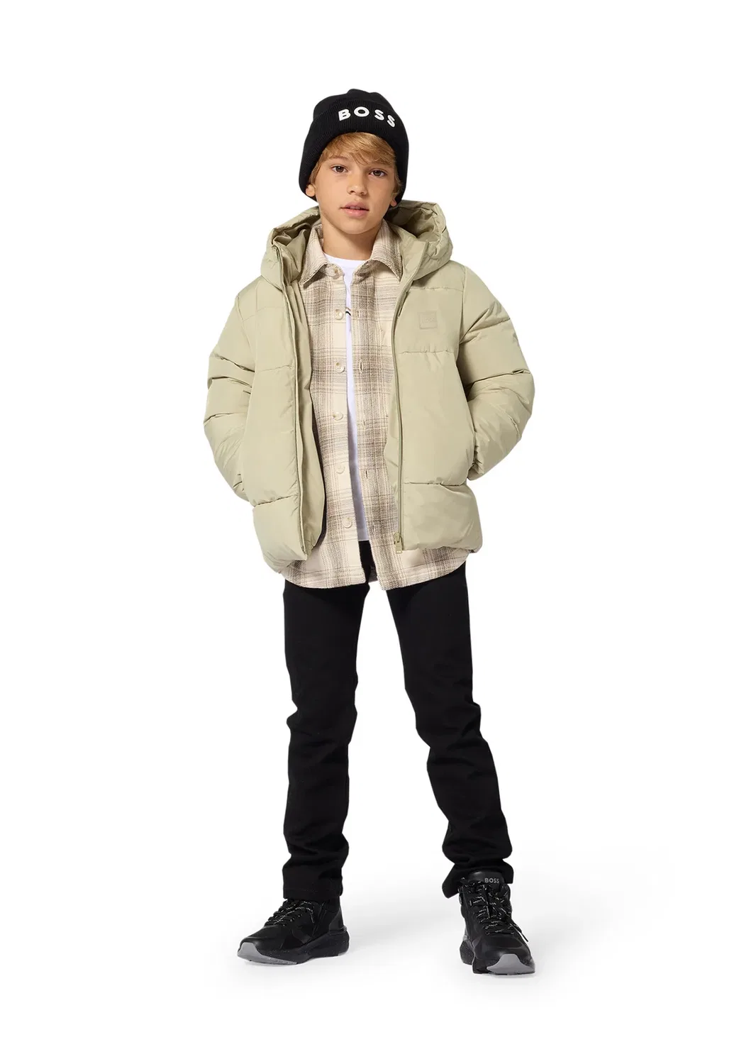 Pantalon en denim - джинсы зауженного кроя Boss Kidswear, Black