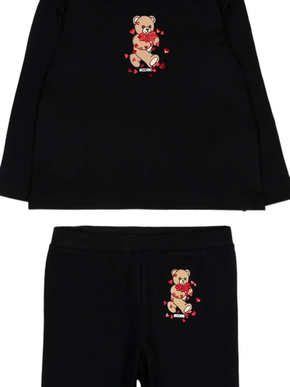 Спортивный костюм с оборками Teddy Bear Moschino Kids, черный — фото 3