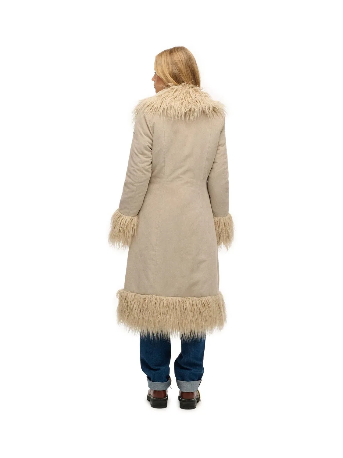 Пальто Long Afghan Superdry, кремовый — фото 3