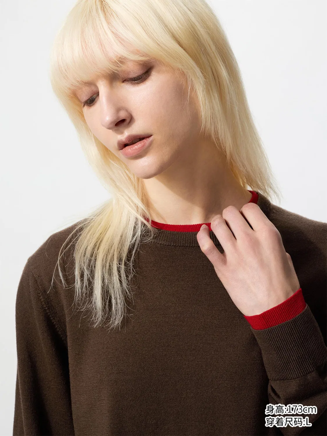 Свитер с длинным рукавом из мериносовой шерсти Uniqlo, темно-серый — фото 3