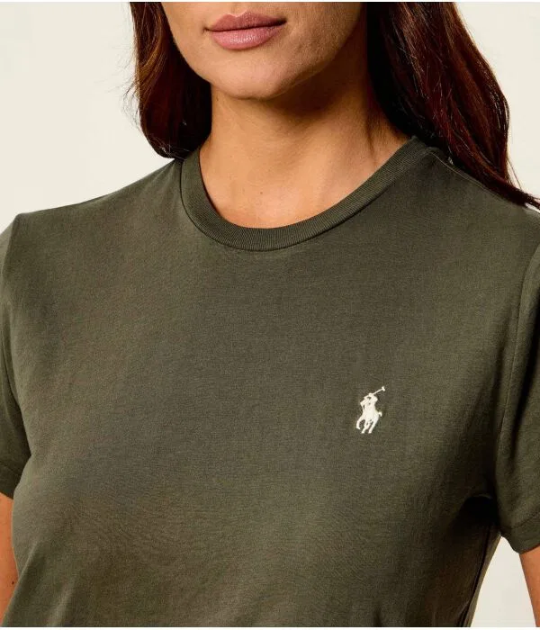 Женская футболка хлопковая Classic Fit Polo Ralph Lauren, Verde Oliva — фото 4
