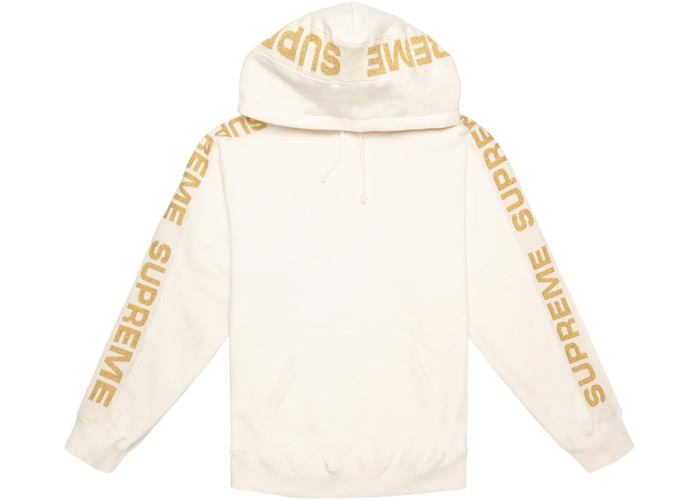 Мужская худи с металлическими ребристыми вставками Supreme Hooded Sweatshirt, Natural