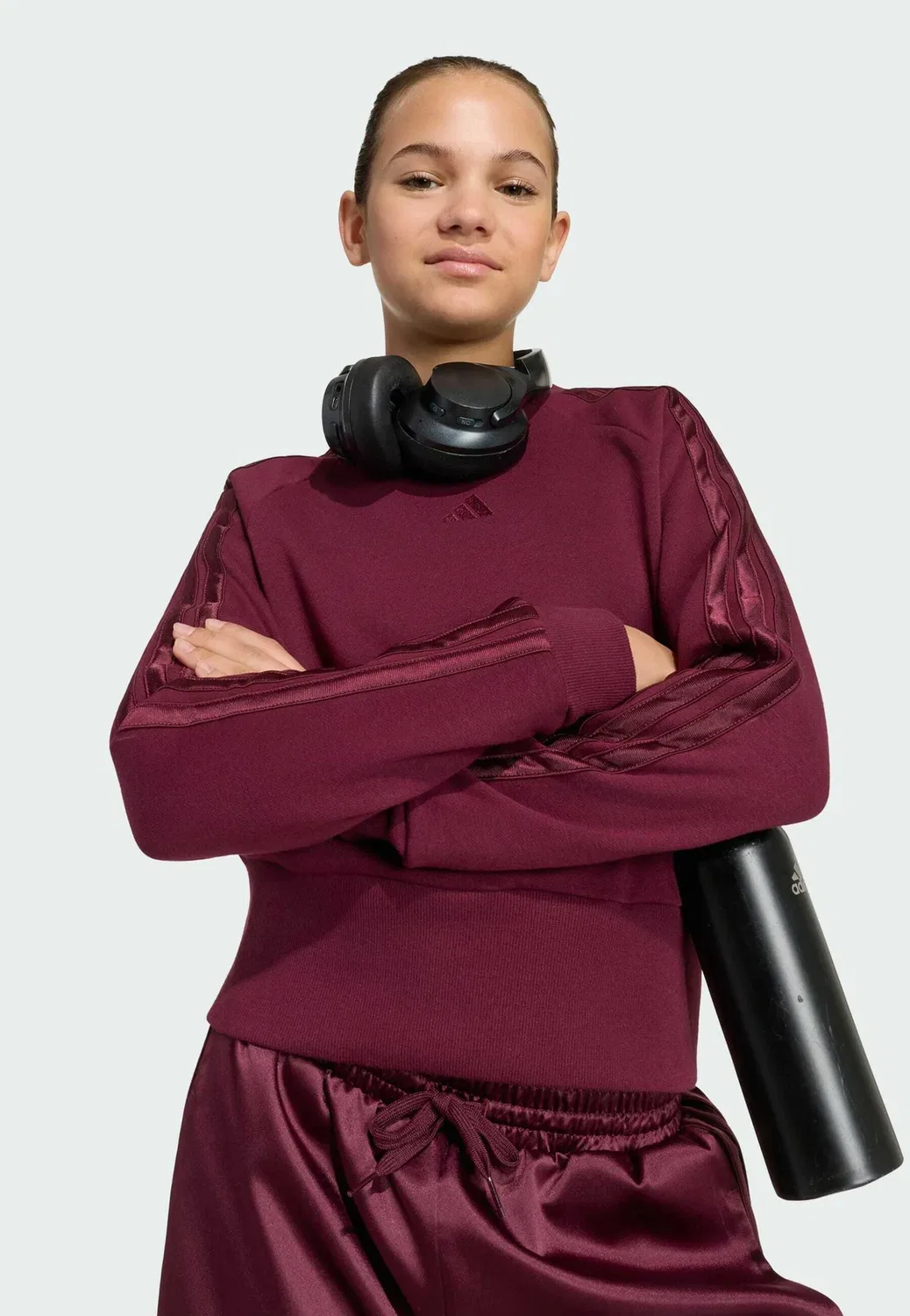 Атласная толстовка - толстовка Adidas Sportswear, Maroon Maroon — фото 4