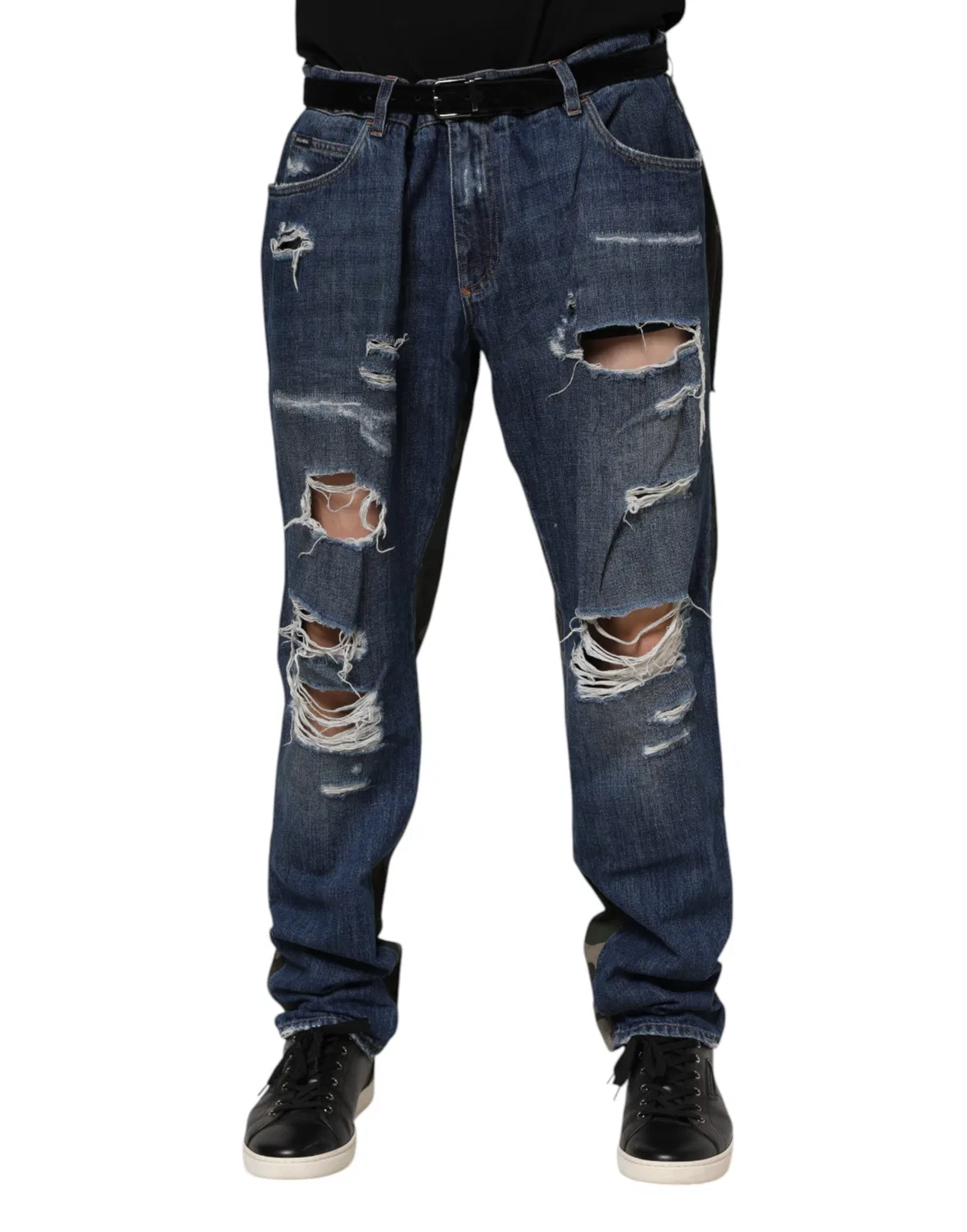 Мужские джинсы зауженные с камуфляжным принтом Tapered Jeans Dolce & Gabbana, Blue