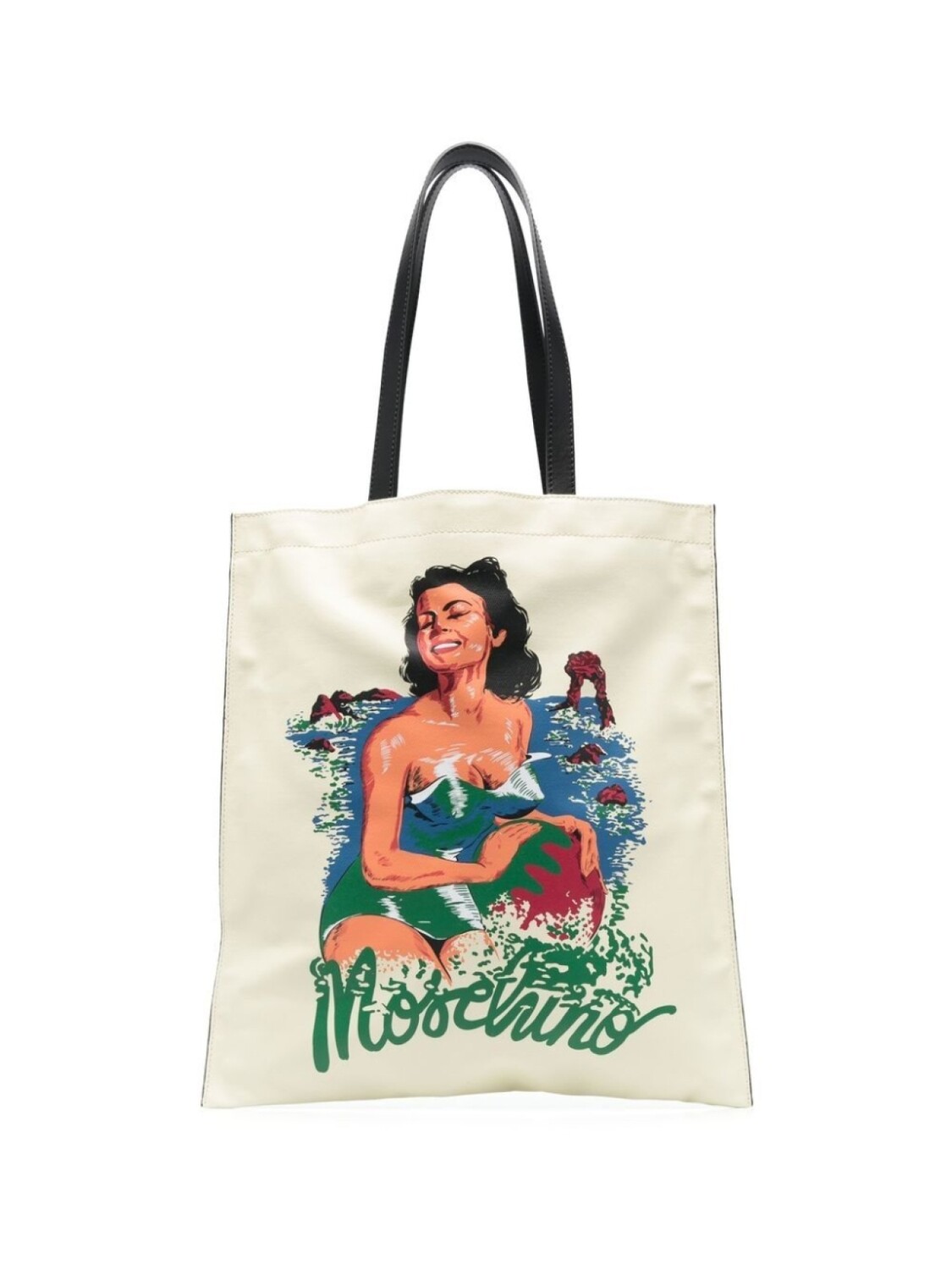

Moschino сумка-тоут с графичным принтом, желтый