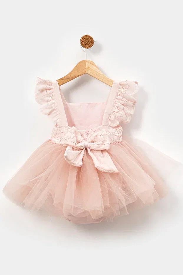 Детское платье для девочек с принтом Baby Animals, Light Pink — фото 3