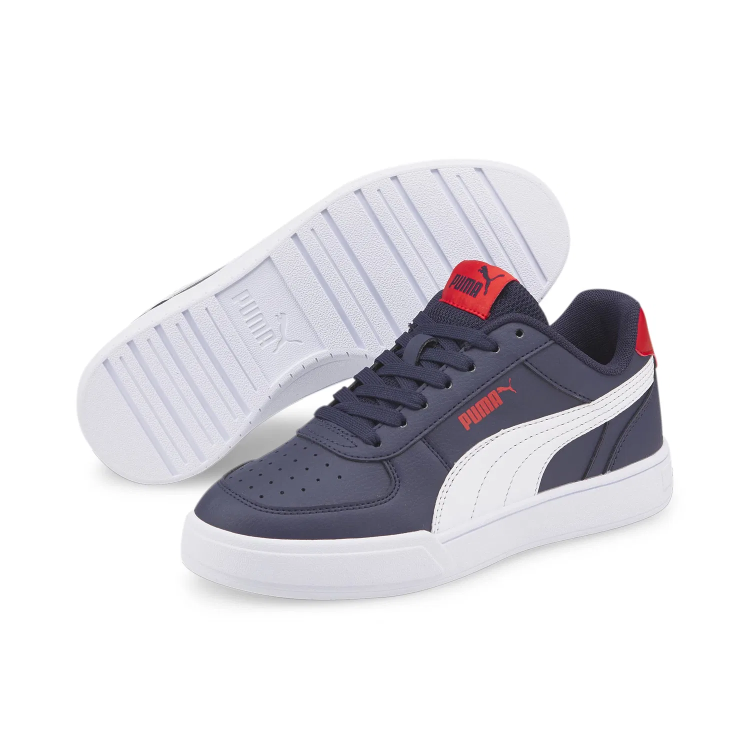 Детские кроссовки для мальчиков безрукавные PUMA Caven Jr PUMA White High Risk Red Peacoat — фото 2