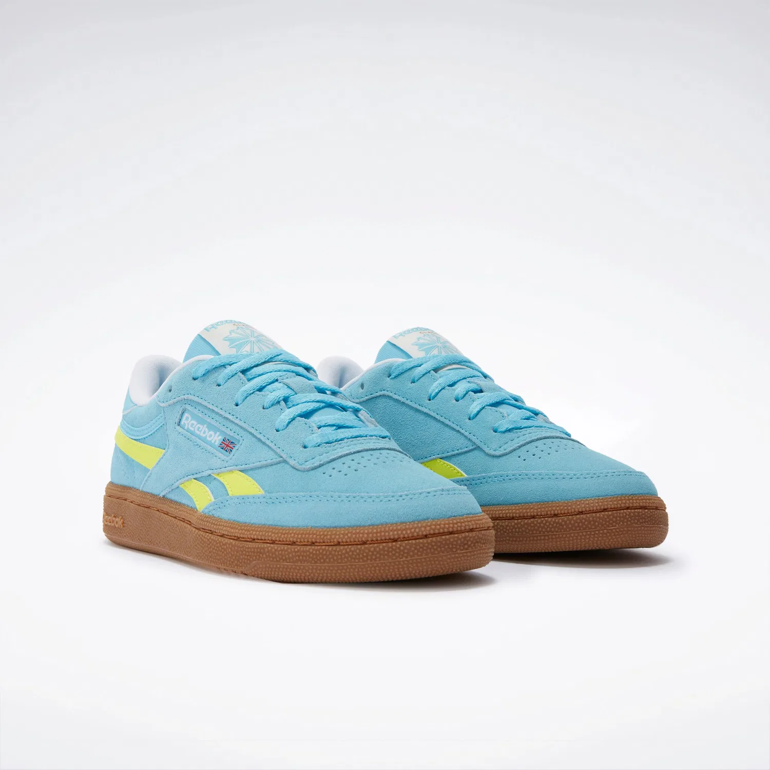 Детские кроссовки на шнуровке Reebok Classic Club C Revenge, Digital Blue/Solar Acid Yellow/Gum