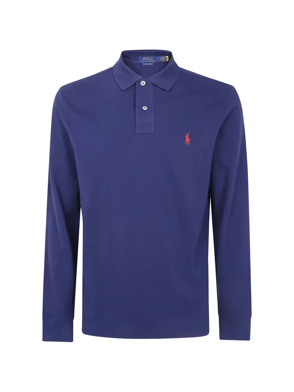 Рубашка-поло Polo Ralph Lauren с длинными рукавами из хлопка, синий