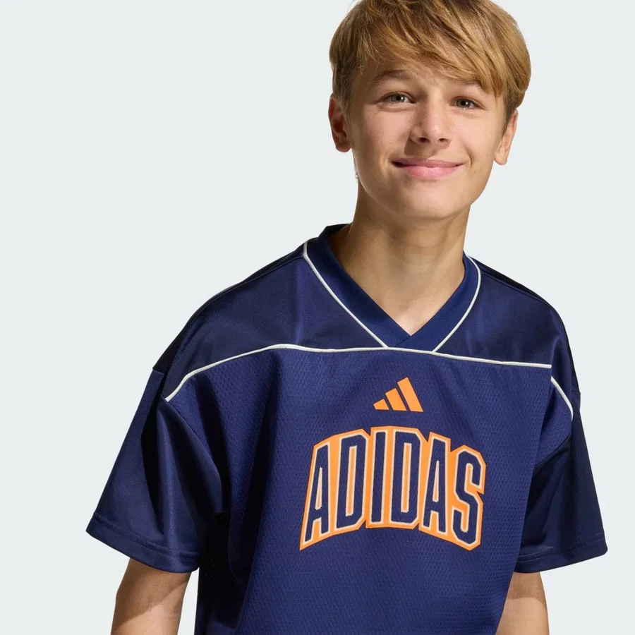 Футболка спортивная с принтом Stadium Mesh Basketball Shirt adidas, Красно-белый — фото 4