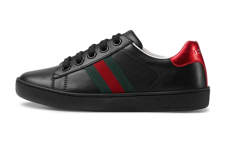 Детские кеды для скейтбординга из кожи Black GUCCI