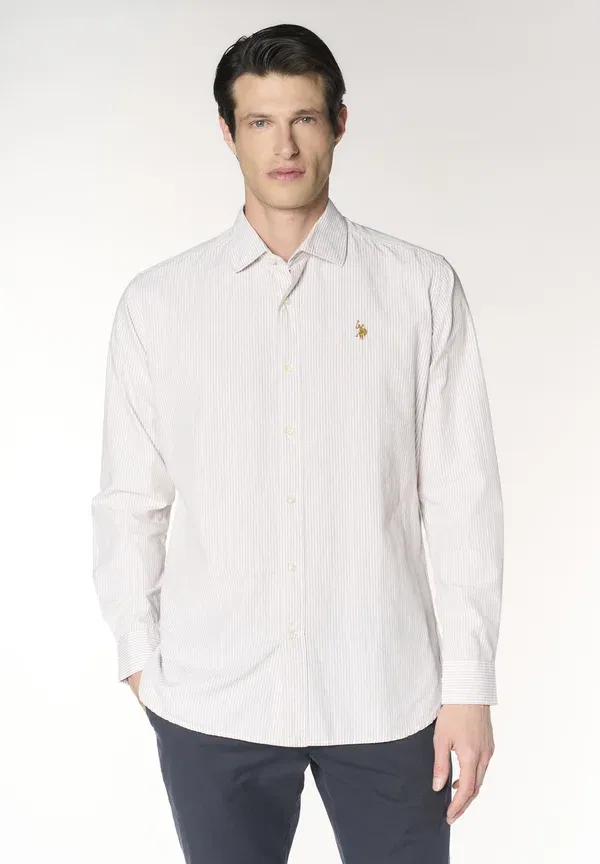 Рубашка хлопковая с льном Shirt U.S. Polo Assn., мультиколорe