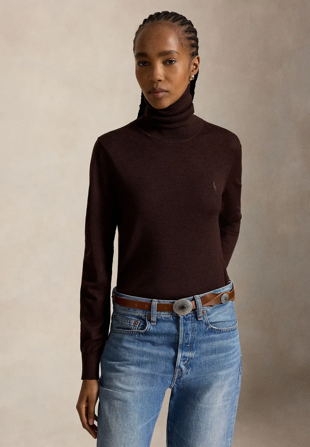 Шерстяная водолазка - джемпер Polo Ralph Lauren, Deep Chocolate Melange