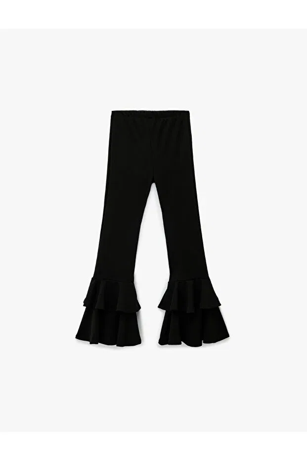 Детские брюки для девочек с расклешенной штаниной Koton, Black — фото 4