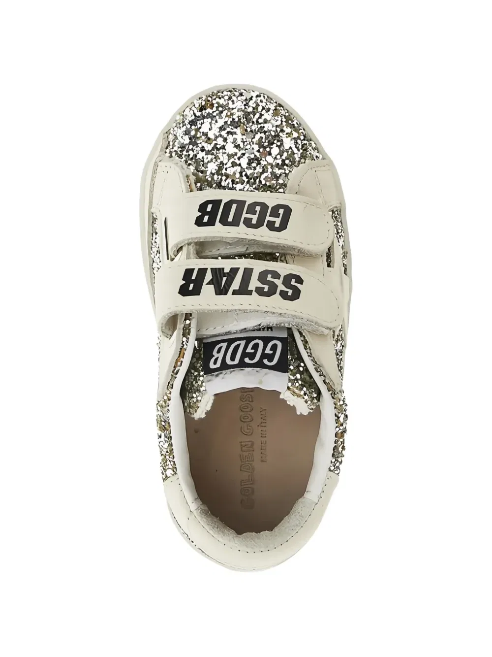 Кроссовки Old School с эффектом глиттера Golden Goose Kids, серебряный — фото 2