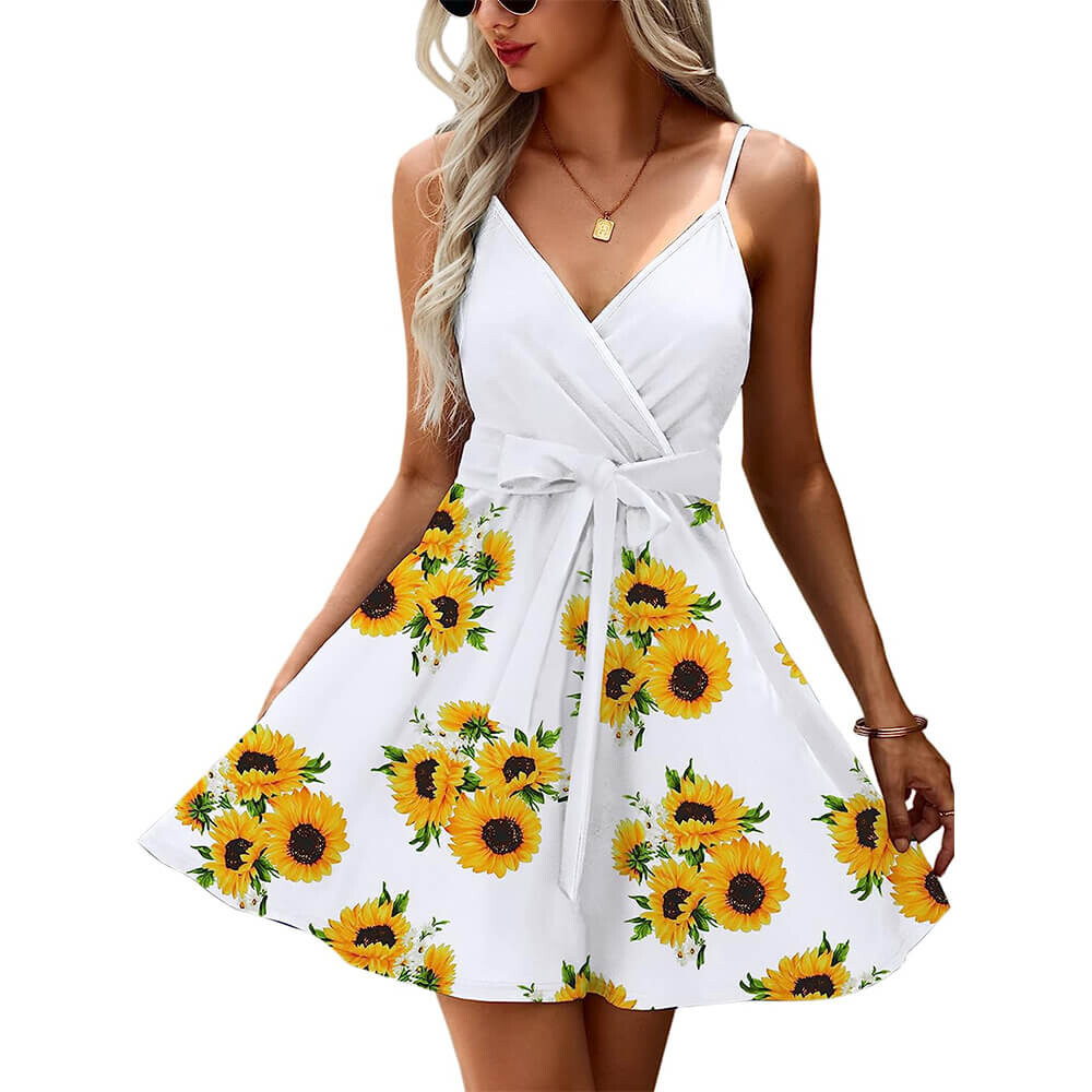 

Платье-мини Ecowish Lace Swing Skater, белый/желтый