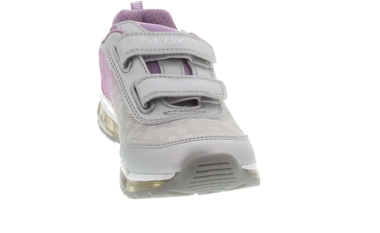 Детские кроссовки для девочек с подсветкой Android Girl B Geox, Silver Silver Lt Lilac — фото 4