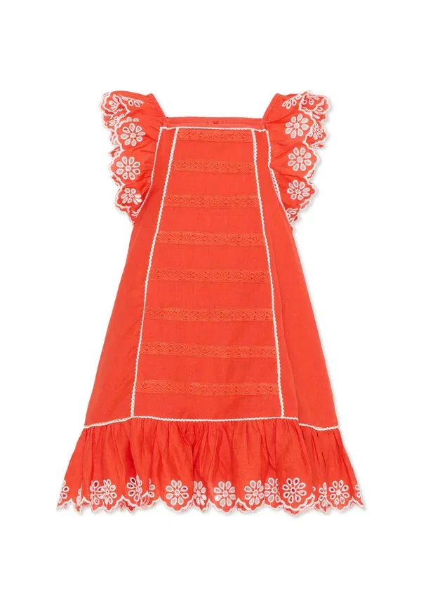 Платье хлопковое day dress Stella Mccartney Kids, красный