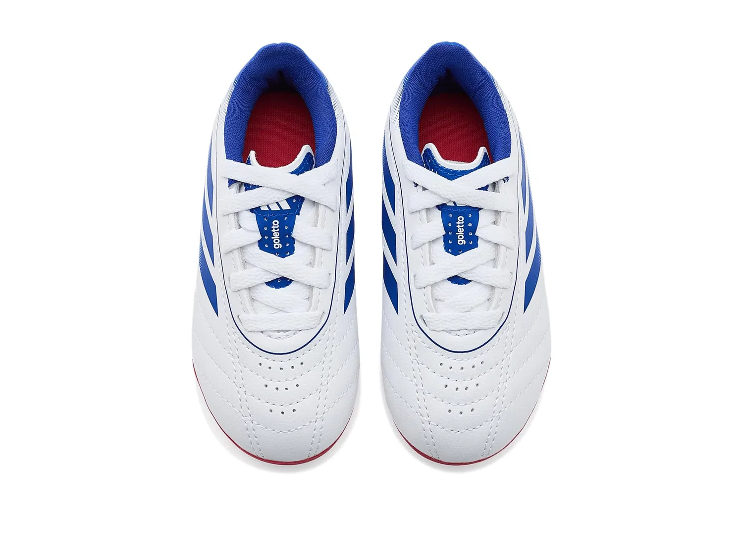 Бутсы Goletto Ix Firm Ground/Multi Ground (для малышей, маленьких и больших детей) Adidas Kids, White/Team Royal Blue/Better Scarlet — фото 3