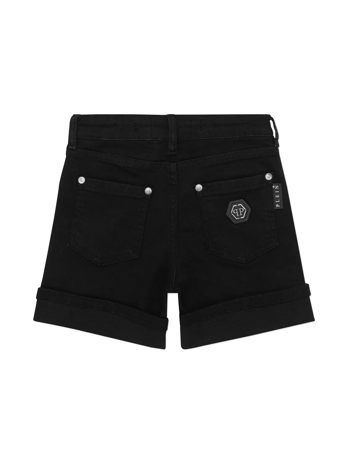 Шорты из денима с манжетами Philipp Plein, черный — фото 2