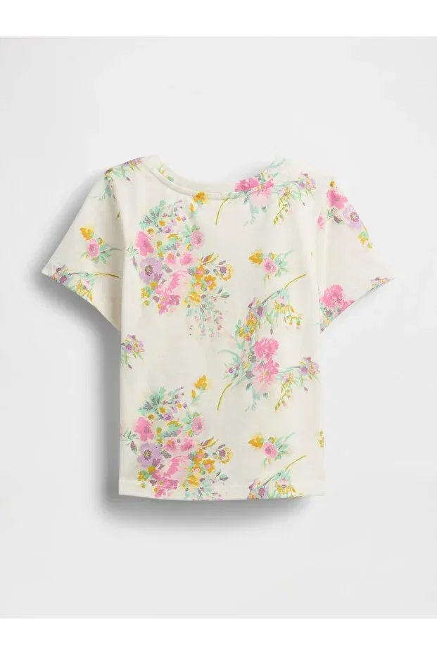 Детская футболка для девочек с принтом Cream Mix & Match Graphic Printed Gap, Cream-001 — фото 2