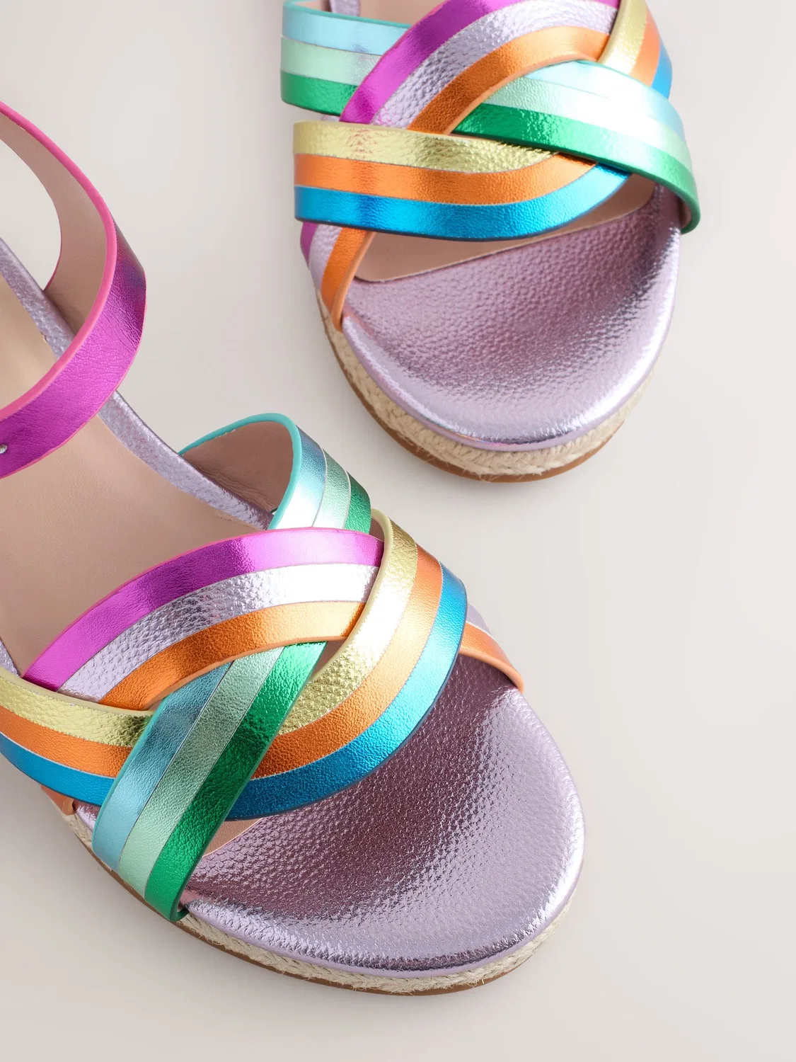 Сандалии на танкетке Woven Heeled Wedge Next, Rainbow — фото 4