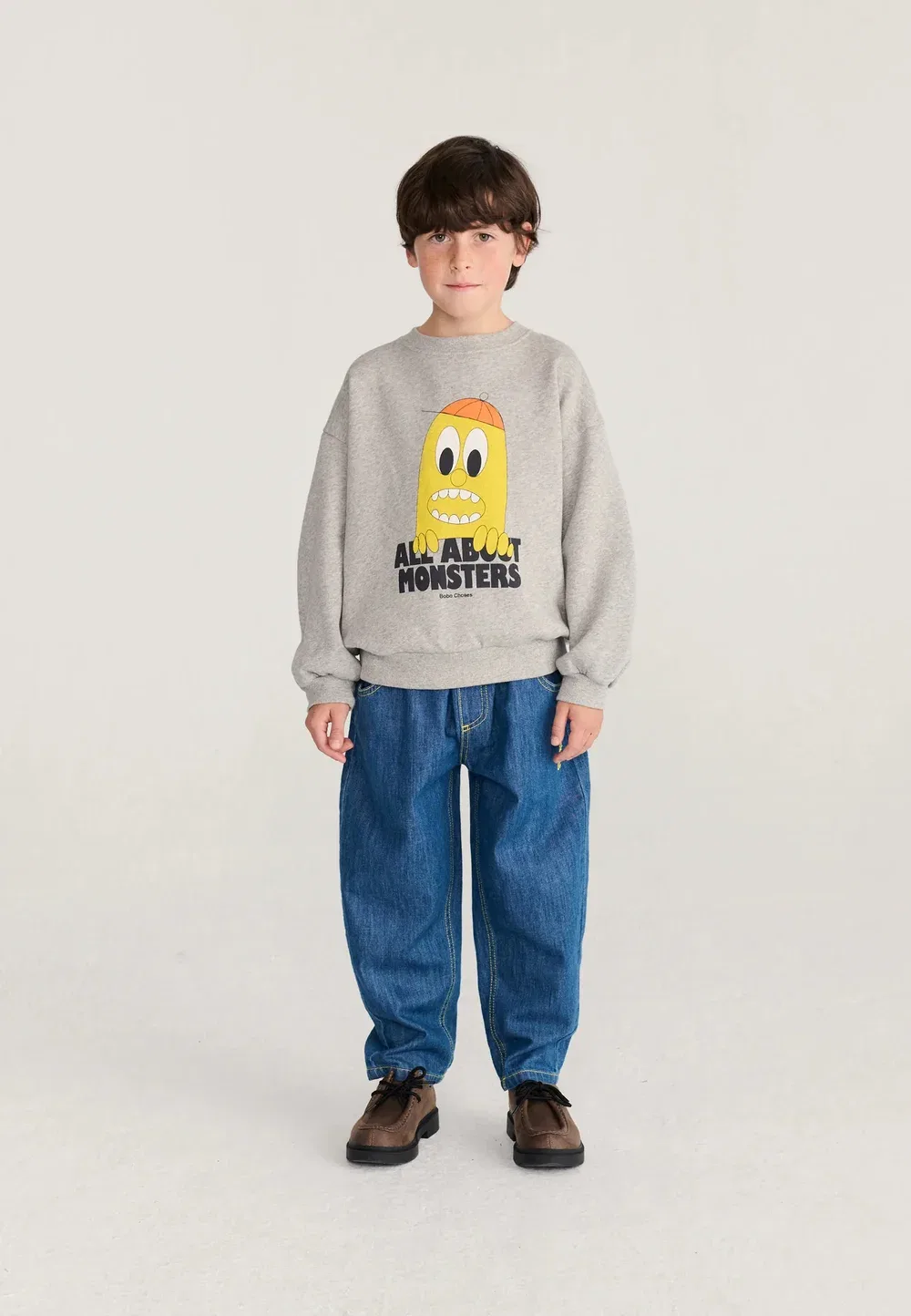 Толстовка унисекс Bigtooth с лимонным принтом Bobo Choses, Heather Grey